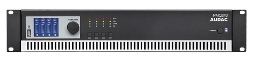 מגבר DSP ארבע ערוצים  שנאי קו WaveDynamics™ בן 4 ערוצים 70/100V AUDAC PMQ240 4 x240W
