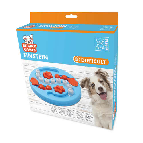 אמ-פטס M-Pets צעצוע חשיבה לכלב מחביא חטיפים איינשטיין בצורת עיגול רמה3