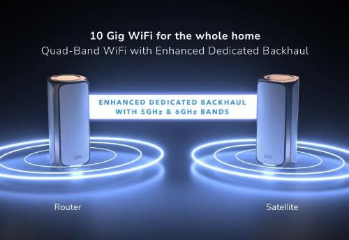 Orbi 970 Series Quad-band WiFi 7 Mesh 3-Pack (RBE973S)