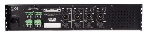 מגבר כוח ארבעה ערוצים 4x120W 100V AUDAC CAP412