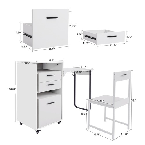 שולחן כתיבה מולטי דגם Dvori צבע לבן