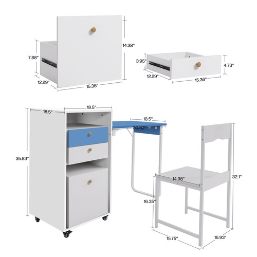 שולחן כתיבה מולטי דגם Levi צבע כחול