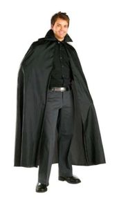 גלימה עם צווארון לתחפושת ערפד או קוסם 120 ס"מ - שחור