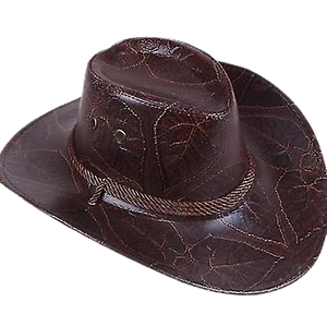 כובע קאובוי / בוקרים דמוי עור חום