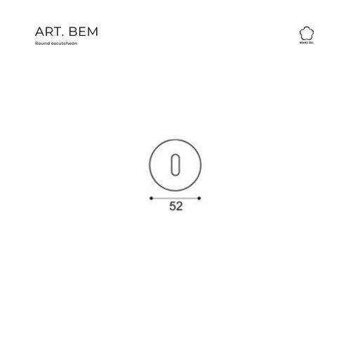 ציור טכני - זוג רוזטה מפתח עגולה BEM-N - כרום סאטן 