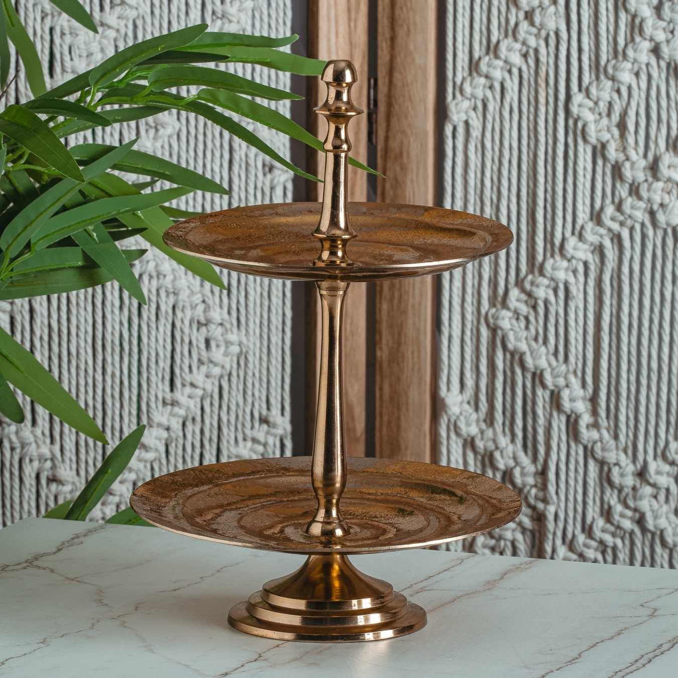 סלסלה 2 קומות מוזהב - Y.C.030121 31*21 cm