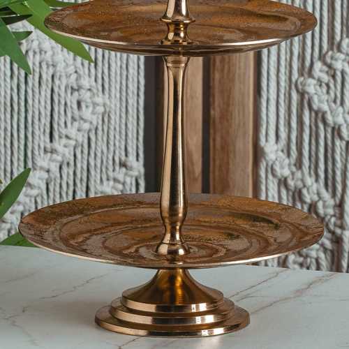 סלסלה 2 קומות מוזהב - Y.C.030121 31*21 cm