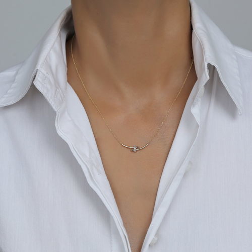 שרשרת ותליון יהלומים מזהב 14K