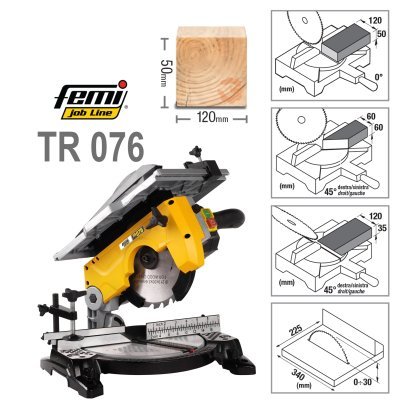 משור גרונג עם שולחן עליון 210 מ''מ FEMI TR076