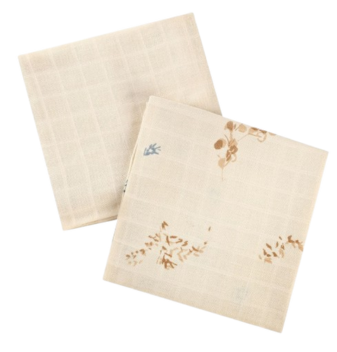 זוג חיתולי בד במבוק 100% אורגני - עלים WASH