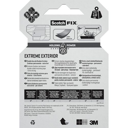 סרט דו צדדי אקסטרים FIX לשימוש חיצוני 1.5 מטר 3M Scotch