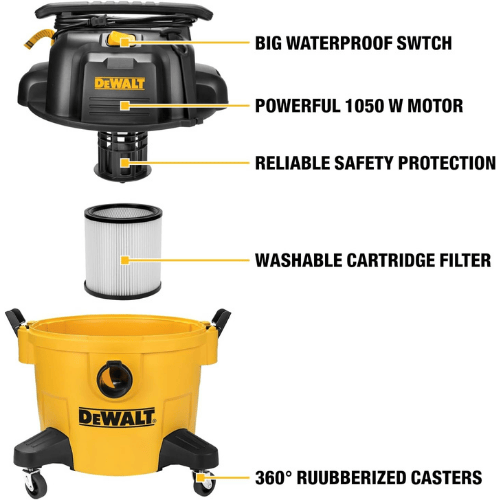 שואב אבק רטוב יבש 20 ליטר עם מפוח DeWalt DXV20Pברפאלי - refali.co.il