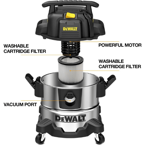 שואב אבק רטוב יבש מנירוסטה 25 ליטר עם מפוח DeWalt DXV25S