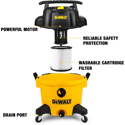 שואב אבק רטוב יבש 34 ליטר עם מפוח DeWalt DXV34P