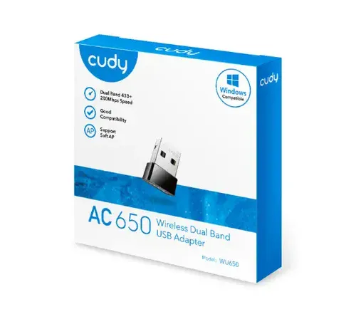 מתאם רשת אלחוטי Cudy WU650 AC650 Wireless Dual Band 