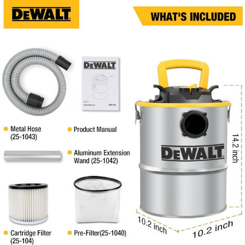 שואב חבית ממתכת 15 ליטר DeWalt DXV15A