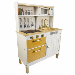 מטבח ברצלונה מעץ לילדים אלקטרוני משמיע צלילים | בית העץ