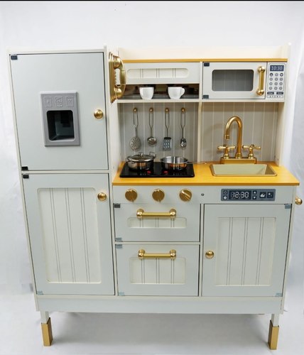 מטבח אלקטרוני מאיורקה מעץ לילדים לבן | בית העץ