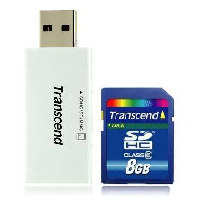 SD HC 8 GB -CLASS 6+READER
