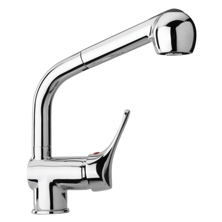 ברז מטבח  פיה 45 מעלות עם מזלף נשלף מק