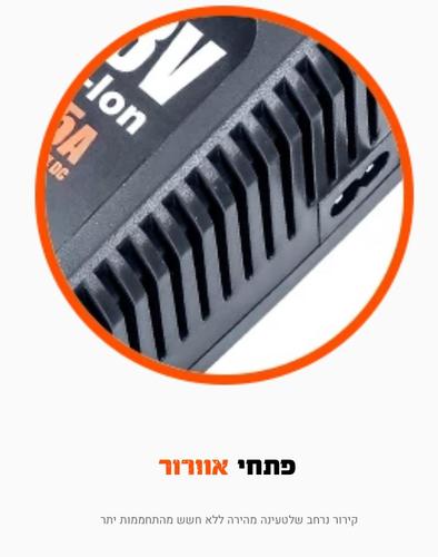 מטען מהיר 18V 6.5A האנטר HUNTER