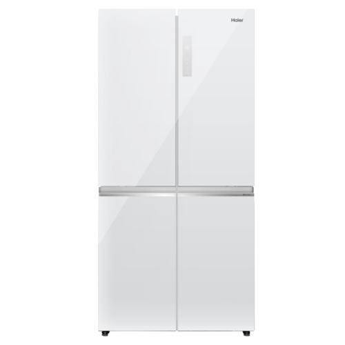  מקרר ומקפיא 4 דלתות Haier HRF5800FW זכוכית לבנה אינוורטר כולל פיקוד שבת מובנה נפח 507 ליטר רוחב: 83 ס