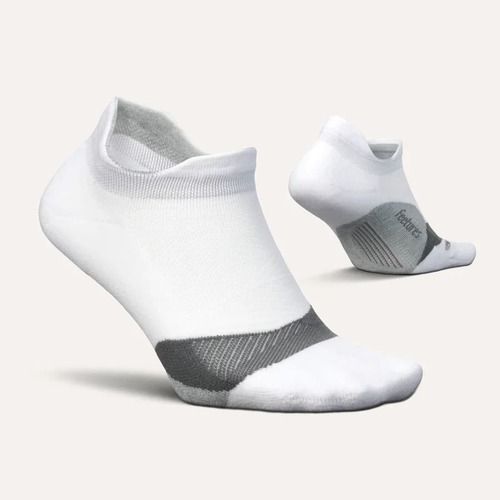 Feetures Elite Light Cushion No Show Tab White גרבי ריצה