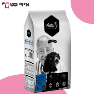 אמיתי פרמיום סניור / לייט עוף ואורז לכלבים 3 ק"ג Amity