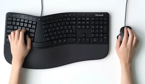 סט מקלדת עכבר מייקרוסופט ‏Microsoft MS Ergonomic WIRED