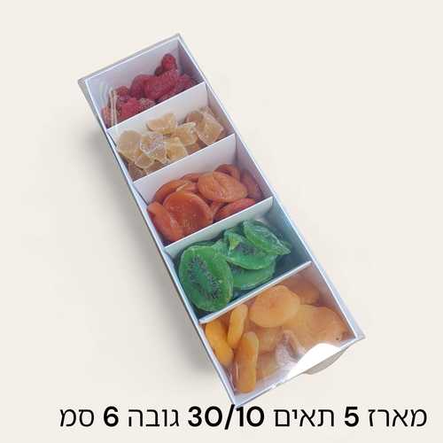 10 מארזים אינגלייש+מכסה שקוף גובה 6 + חלוקה 5 תאים