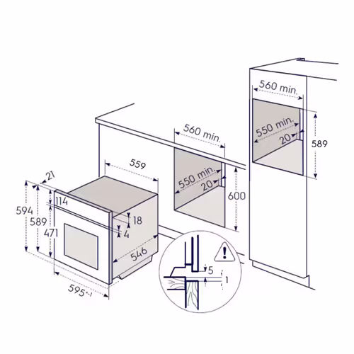 תנור אפייה בנוי תוצרת גרמניה 71 ליטר שחור דגם ELECTROLUX EOH6423K