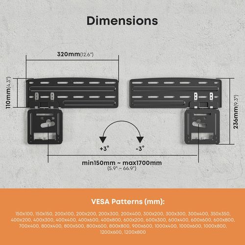 תושבת טלוויזיה דקה במיוחד למסכי סמסונג 43 עד 85 אינץ' לדגמים תומכים בלבד WMN-A50E SLIM FIT