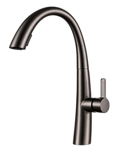 ברז מטבח נשלף WAVE אפור מטאלי AQUILA PREMIUM