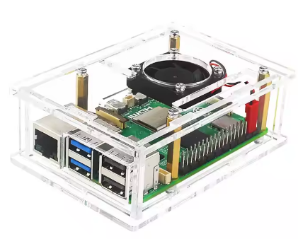 מארז אקרילי 3 שכבות Raspberry Pi כולל מאוורר PWM לכל שכבה