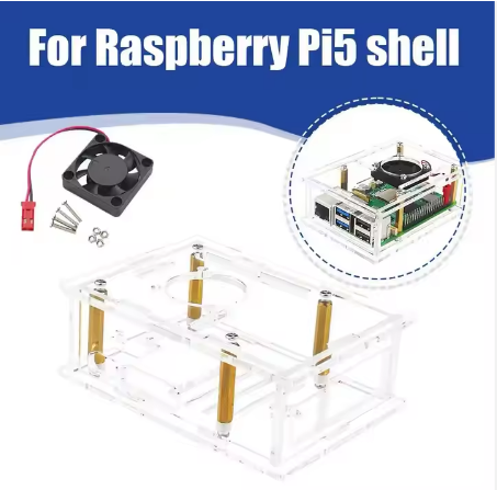 מארז אקרילי 3 שכבות Raspberry Pi כולל מאוורר PWM לכל שכבה