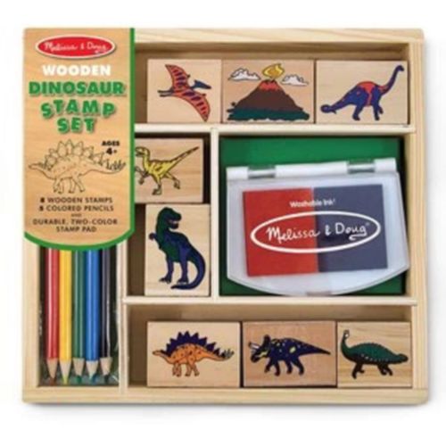 ערכת חותמות עץ דינוזאורים מבית מליסה ודאג Melissa and Doug