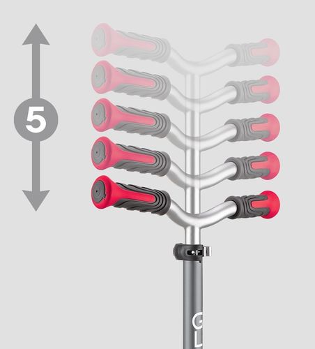 קורקינט מאסטר Master לילדים ונוער עם ידית מתקפלת, כיוונון גובה ומדרך רחב - אדום