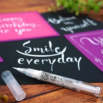 טוש לבן, ראש מכחול BRUSH PEN WHITE UTRA FINE
