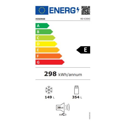 מקרר מקפיא תחתון 501 ליטר Hisense RD63-BKI נירוסטה מושחרת