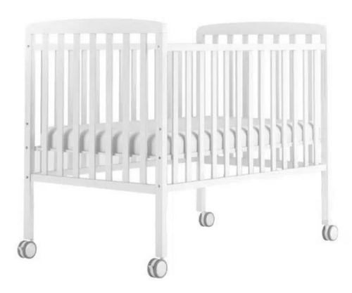 מיטת מטר לתינוק דגם ברק מעץ מלא עם אנטיבייט - לבן