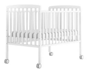 מיטת מטר לתינוק דגם ברק מעץ מלא עם אנטיבייט - לבן