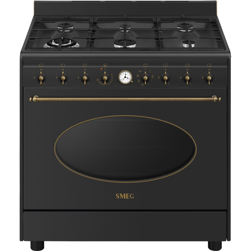 ‎ תנור משולב כיריים גז 6 להבות רוחב 90 ס''מ סמג SMEG דגם CO96 Black