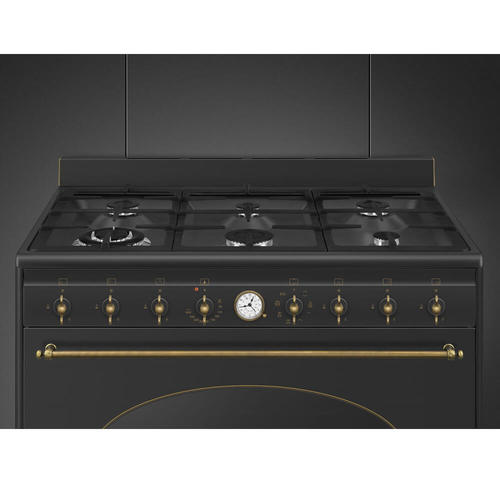 ‎ תנור משולב כיריים גז 6 להבות רוחב 90 ס''מ סמג SMEG דגם CO96 Black