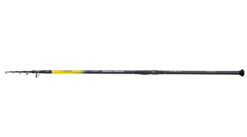 חכת דיג טלסקופית Shimano Beastmaster AX Monster Tele 4.2m 200g בצבע שחור וצהוב האופייני לסדרת ביסטמאסטר.