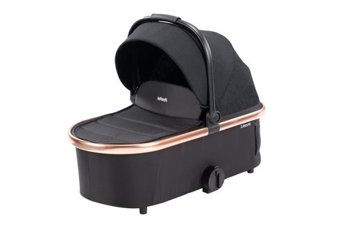 עגלת תינוק המתאימה מלידה Leona - שחור רוז גולד Black/Rose gold
