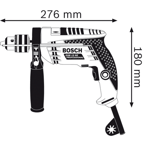 מקדחה רוטטת (מזוודה) BOSCH GSB 13 RE