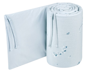 מגן ראש למיטת תינוק מבד 100% כותנה - עלים כחולים