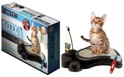 kitty scratcher סט : מגרדת + מוט משחק חכה וכדור +ומברשת
