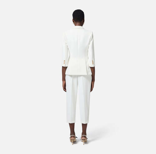 Jacket in lightweight double-layer crêpe fabric with logoed buttons