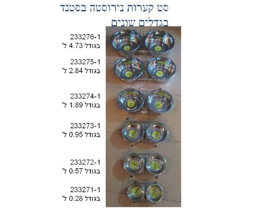 קערות נירוסטה בסטנד